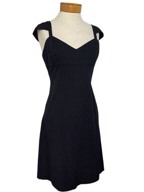 Worth 4 Black & White Polkadot Sleeveless Fit,and Flare Dress